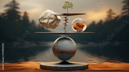 Fotografia An artistic representation of a mind in balance symbolizing mental health stability