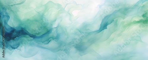 Watercolor turquoise paint background. Abstract turquoise texture