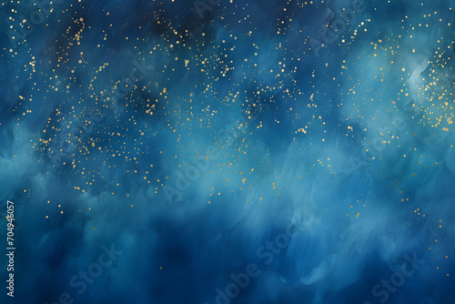 Abstract blue navy blue and white sky  watercolor  background  © Oksana