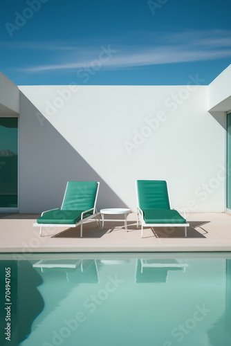 Minimalist Poolside Relaxation © Canvas Alchemy