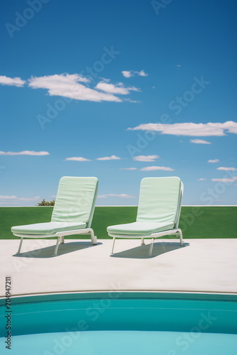 Sleek Poolside Tranquility © Canvas Alchemy
