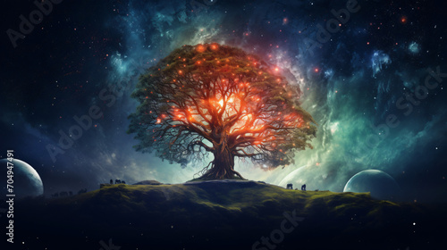 Fairytale illustration of the tree