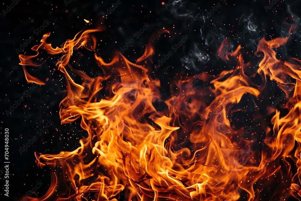 abstract fire flame on black background abstract fire flame on black background