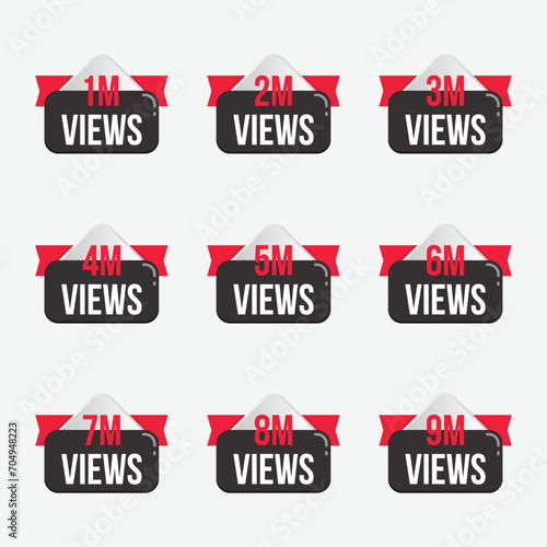 million views celebration background design banner 1m to 9m