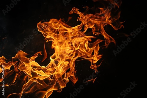 abstract fire flame on black background © fledermausstudio