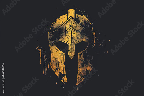 Fototapeta Elegant and unique warrior helmet logo.