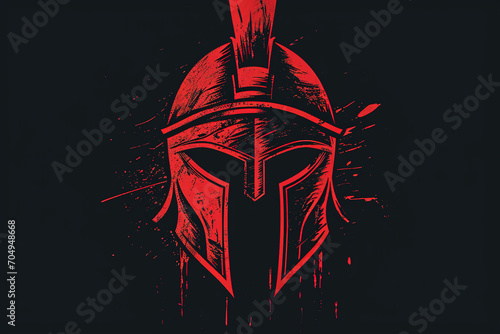 Elegant and unique warrior helmet logo.