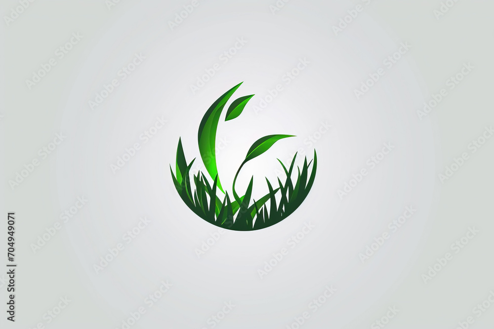 Obraz premium Elegant and unique grass logo.