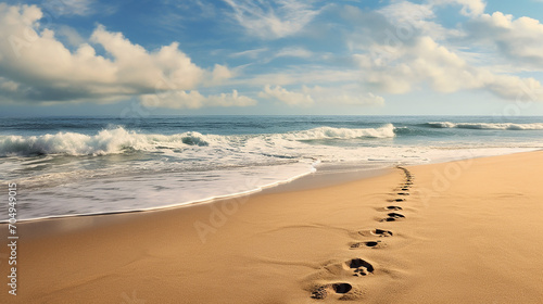 footsteps along the beach