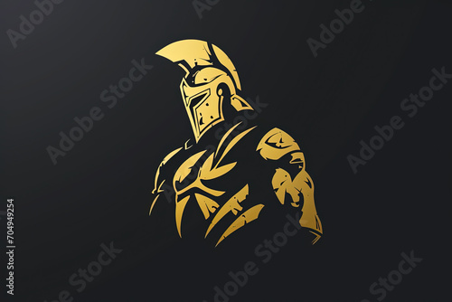 Elegant and unique warrior defender logo. photo