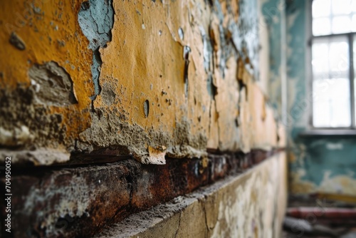 Moisture Damage in Contemporary House: Mold, Dampness, and Water Stains on Walls photo