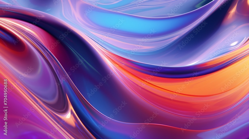 Fototapeta premium Colored light refracts through water, casting vibrant, fluid patterns on surfaces