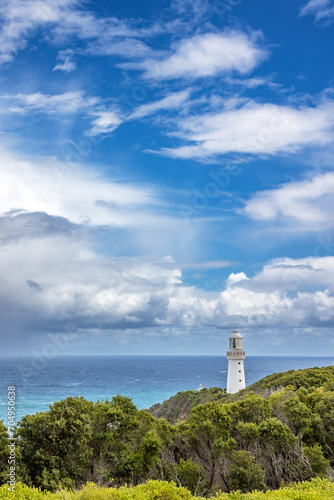 Seascape with Cape Otway lighthouse and national park. Great Ocean Road, Australia. This is the oldest working lighthouse in the state of Victoria.