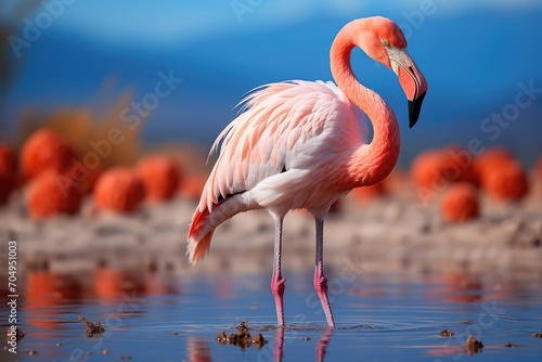 Flamingo in natural habitat