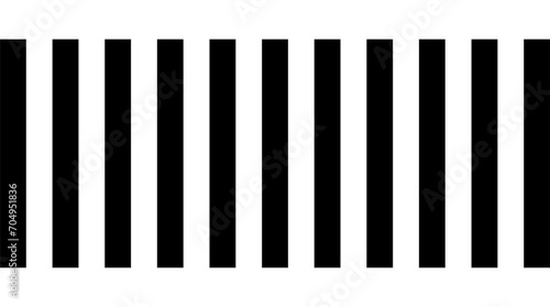 Crosswalk. Top view. Black and white vertical stripes. Vector illustration isolated on white background. Pedestrian crossing icon. Monochrome Pattern