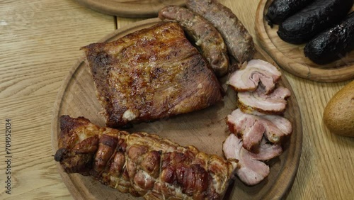 Meat dishes on the board