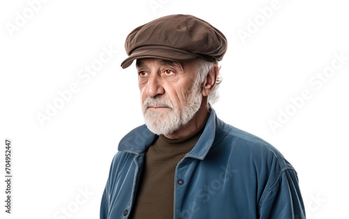 Man in an Old-fashioned Cap isolated on transparent Background