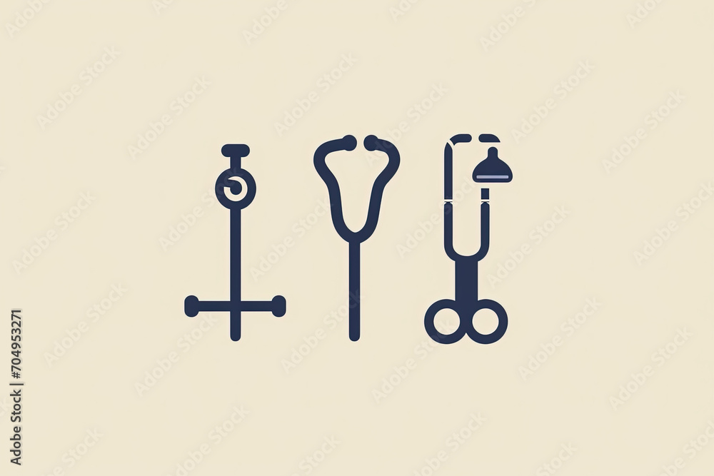 Modern and stylish logo of medical instruments. Modern and stylish logo of medical instruments.