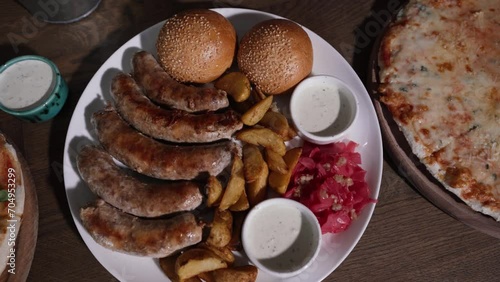 A large plate with a delicious snack
