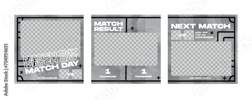 Sport social media post template , Football Match day , Full time , Next match	