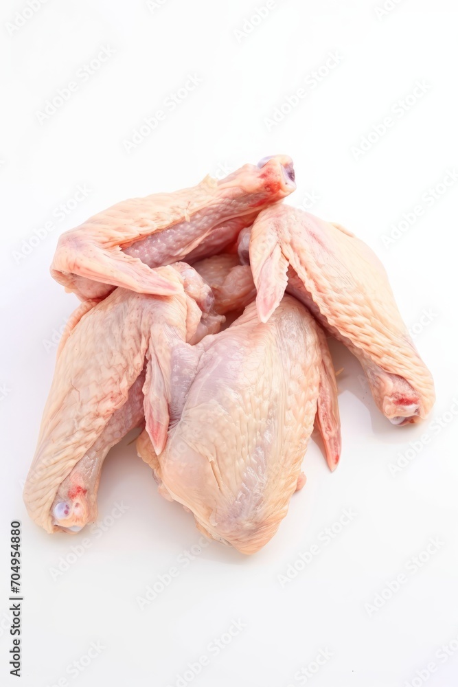 Raw Chicken Wings Isolated on White Background