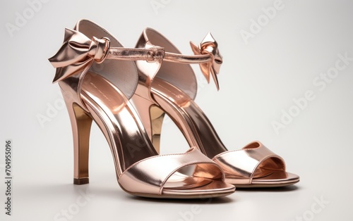 Lustrous Luxe heeled sandal pair.