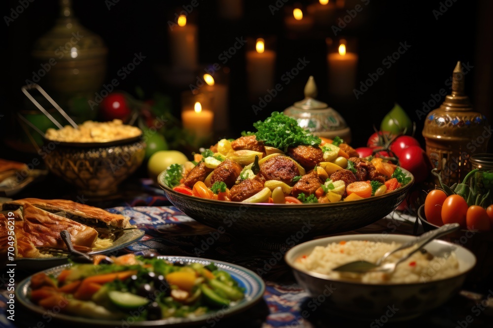 a close up of a plate of food on a plate of food on a plate of food on a plate of food on a plate of food on a table. a close up of a plate of food on a plate of food on a plate of food on a plate of food on a plate of food on a table.