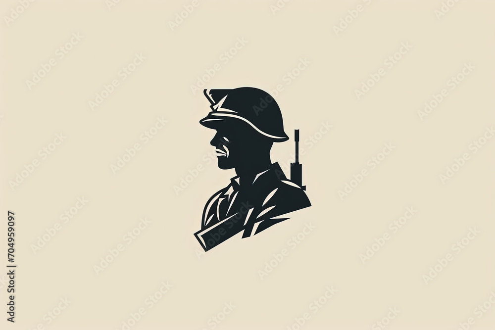 Beautiful and stylish soldier logo.