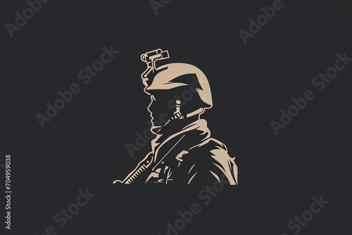 Beautiful and stylish soldier logo.