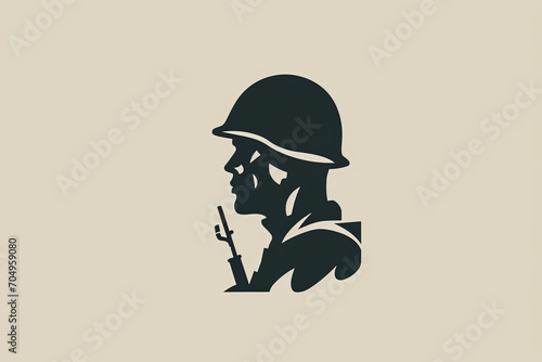 Beautiful and stylish soldier logo. photo