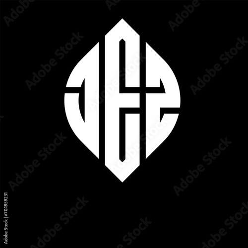 JEZ circle letter logo design with circle and ellipse shape. JEZ ellipse letters with typographic style. The three initials form a circle logo. JEZ circle emblem abstract monogram letter mark vector.