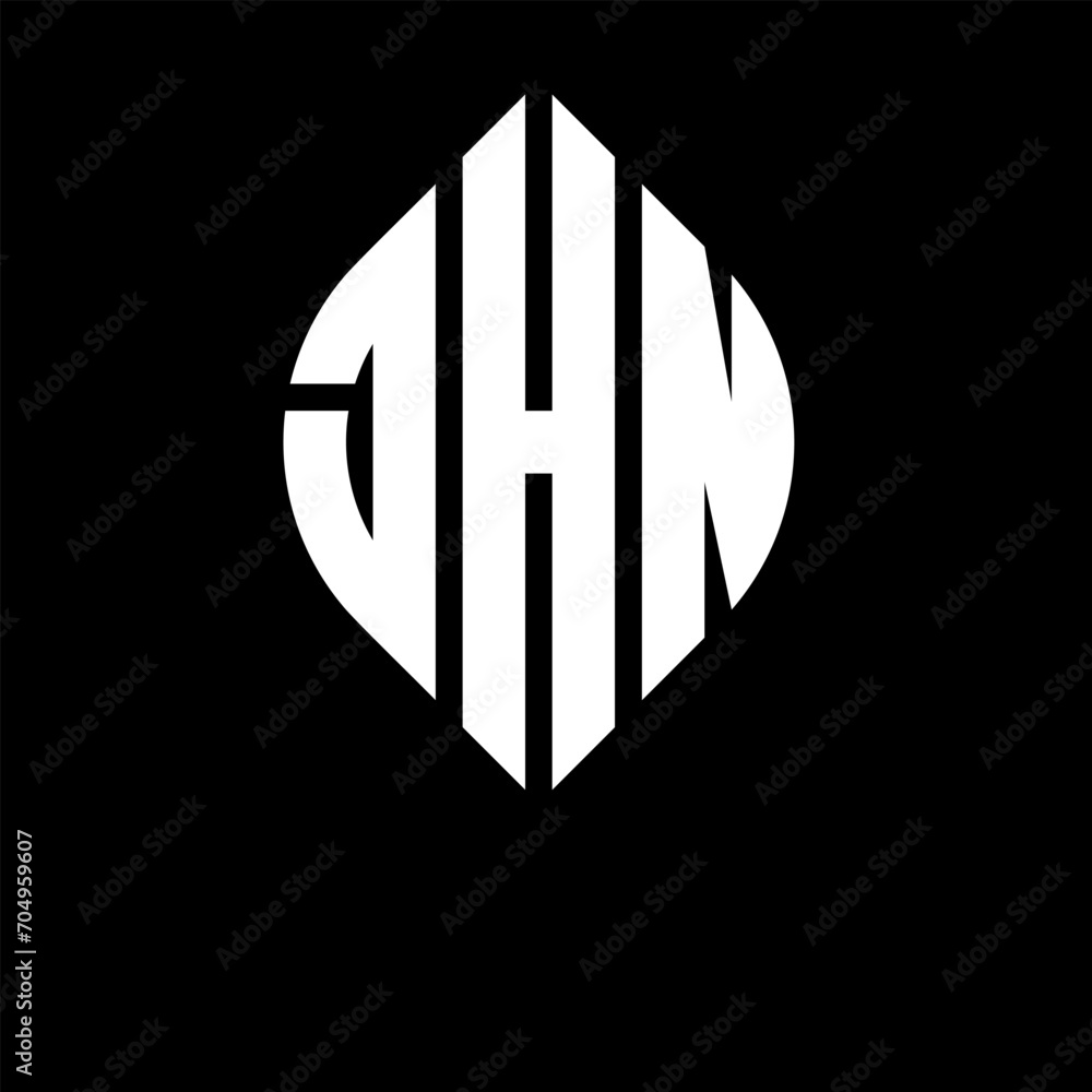 JHN circle letter logo design with circle and ellipse shape. JHN ellipse letters with typographic style. The three initials form a circle logo. JHN circle emblem abstract monogram letter mark vector. JHN circle letter logo design with circle and ellipse shape. JHN ellipse letters with typographic style. The three initials form a circle logo. JHN circle emblem abstract monogram letter mark vector.