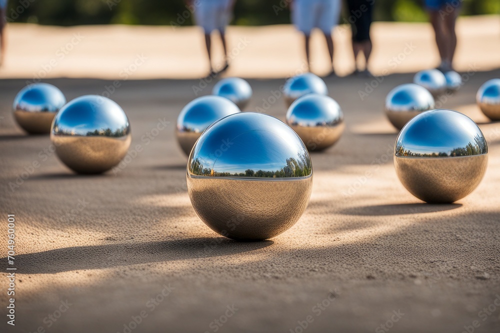 Naklejka premium People playing pétanque 