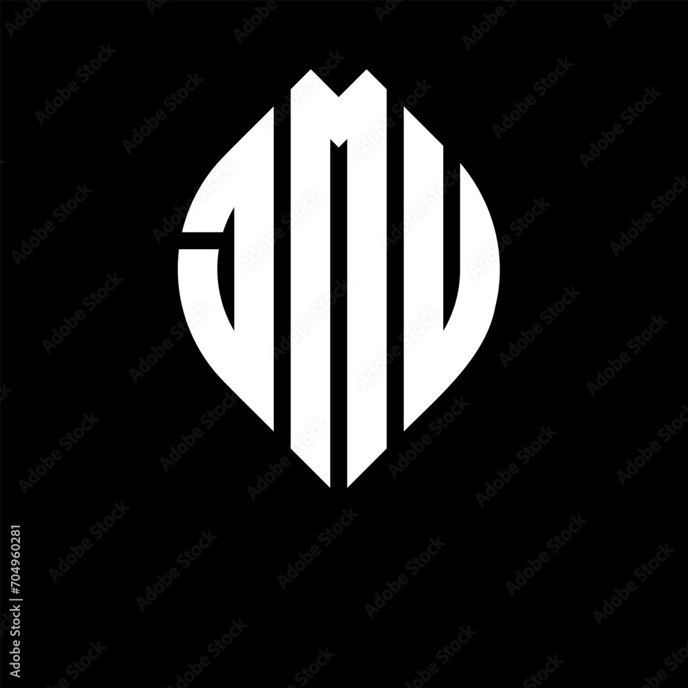 JMU circle letter logo design with circle and ellipse shape. JMU ellipse letters with typographic style. The three initials form a circle logo. JMU circle emblem abstract monogram letter mark vector. JMU circle letter logo design with circle and ellipse shape. JMU ellipse letters with typographic style. The three initials form a circle logo. JMU circle emblem abstract monogram letter mark vector.