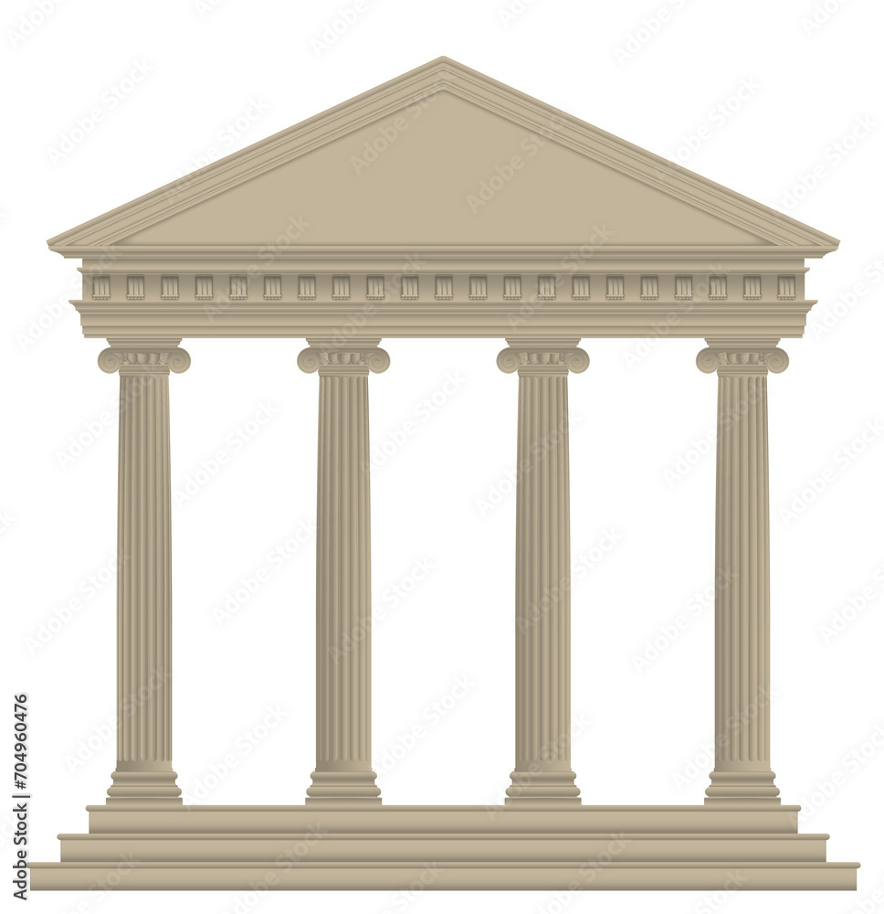 Roman/Greek Temple with ionic columns, high detailed