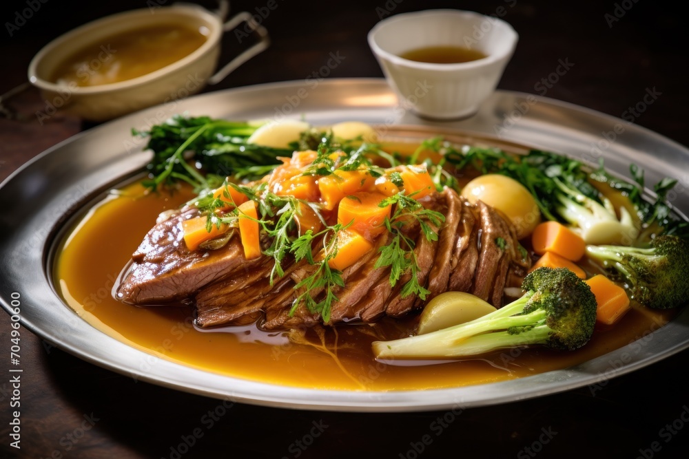 a plate of food sitting on top of a table next to a plate of food on top of a table. a plate of food sitting on top of a table next to a plate of food on top of a table.