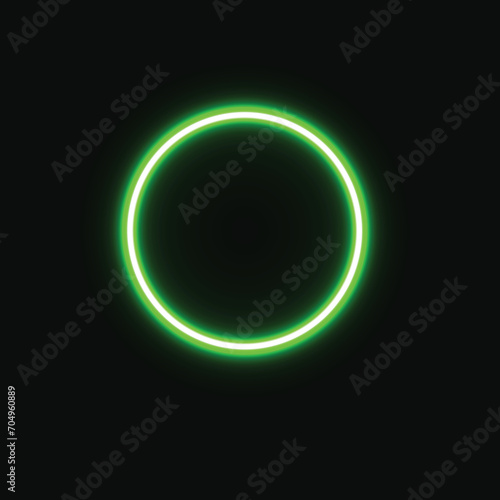 
Green neon circle, glowing banner, round light
