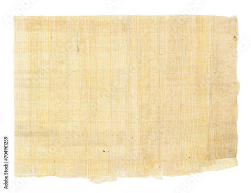 Horizontal handmade papyrus paper from Egypt, transparent background photo