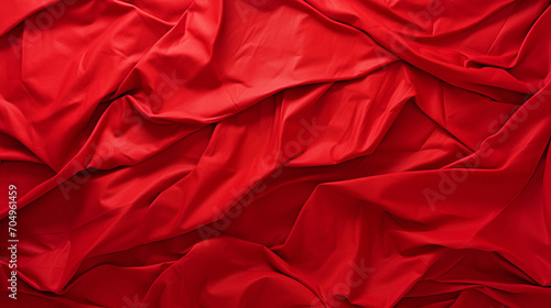 Crumpled paper texture in red color - ai generative