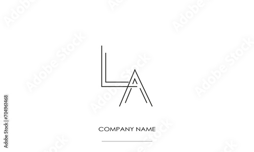 Free Download LA or AL Minimal Logo Design Vector Art Illustration - GFXLoad