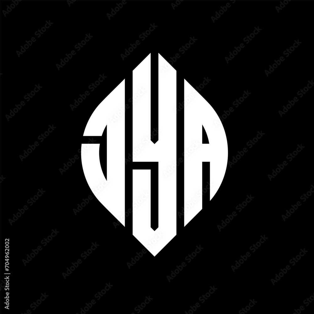 JYA circle letter logo design with circle and ellipse shape. JYA ellipse letters with typographic style. The three initials form a circle logo. JYA circle emblem abstract monogram letter mark vector. JYA circle letter logo design with circle and ellipse shape. JYA ellipse letters with typographic style. The three initials form a circle logo. JYA circle emblem abstract monogram letter mark vector.
