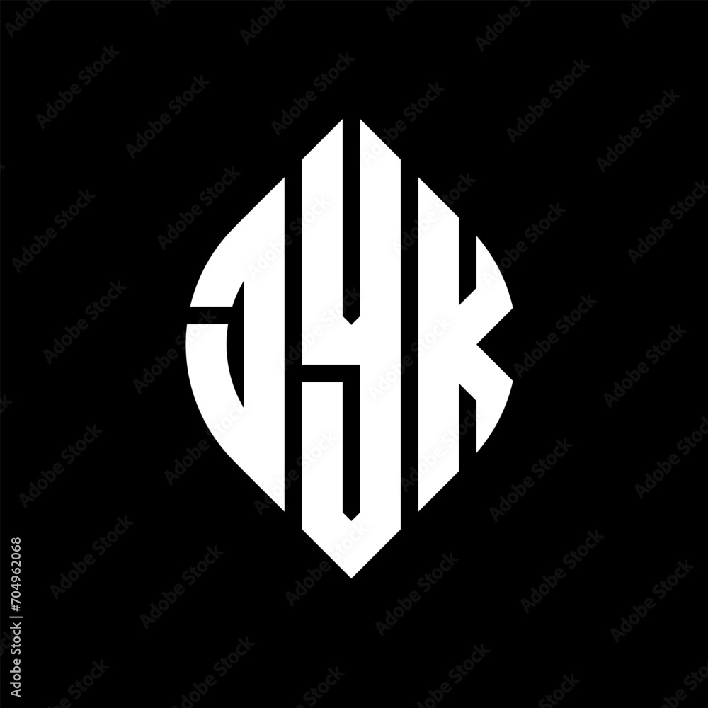 JYK circle letter logo design with circle and ellipse shape. JYK ellipse letters with typographic style. The three initials form a circle logo. JYK circle emblem abstract monogram letter mark vector. JYK circle letter logo design with circle and ellipse shape. JYK ellipse letters with typographic style. The three initials form a circle logo. JYK circle emblem abstract monogram letter mark vector.