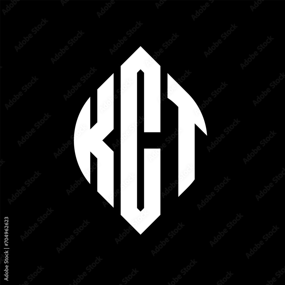 KCT circle letter logo design with circle and ellipse shape. KCT ellipse letters with typographic style. The three initials form a circle logo. KCT circle emblem abstract monogram letter mark vector. KCT circle letter logo design with circle and ellipse shape. KCT ellipse letters with typographic style. The three initials form a circle logo. KCT circle emblem abstract monogram letter mark vector.