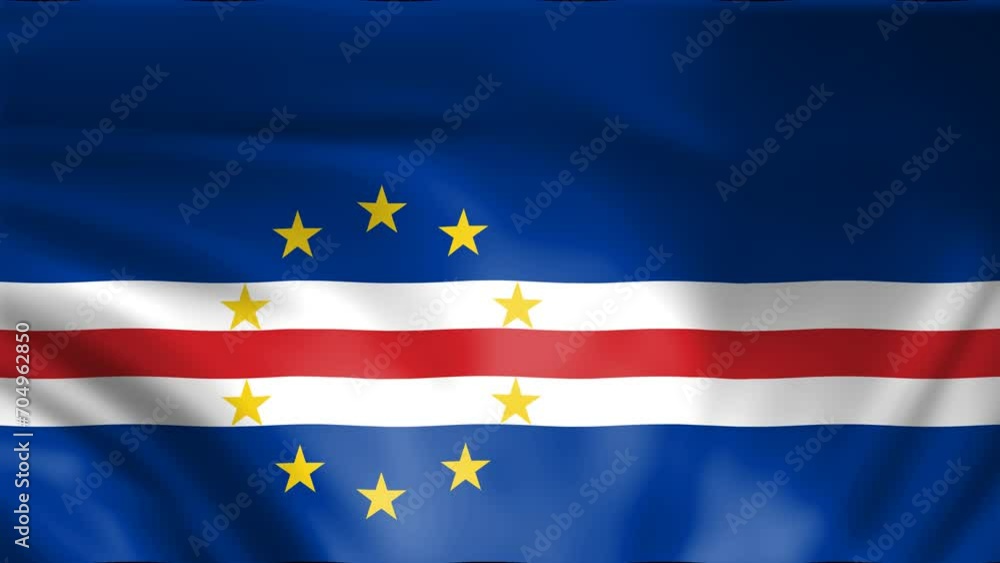 Animation Flag. Flag of Cabo Verde waving. 4K Ultra HD 3840x2160 Animation Flag. Flag of Cabo Verde waving. 4K Ultra HD 3840x2160