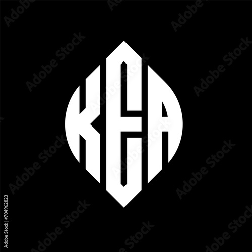 KEA circle letter logo design with circle and ellipse shape. KEA ellipse letters with typographic style. The three initials form a circle logo. KEA circle emblem abstract monogram letter mark vector. photo