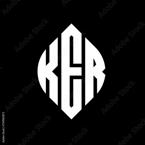 KER circle letter logo design with circle and ellipse shape. KER ellipse letters with typographic style. The three initials form a circle logo. KER circle emblem abstract monogram letter mark vector.