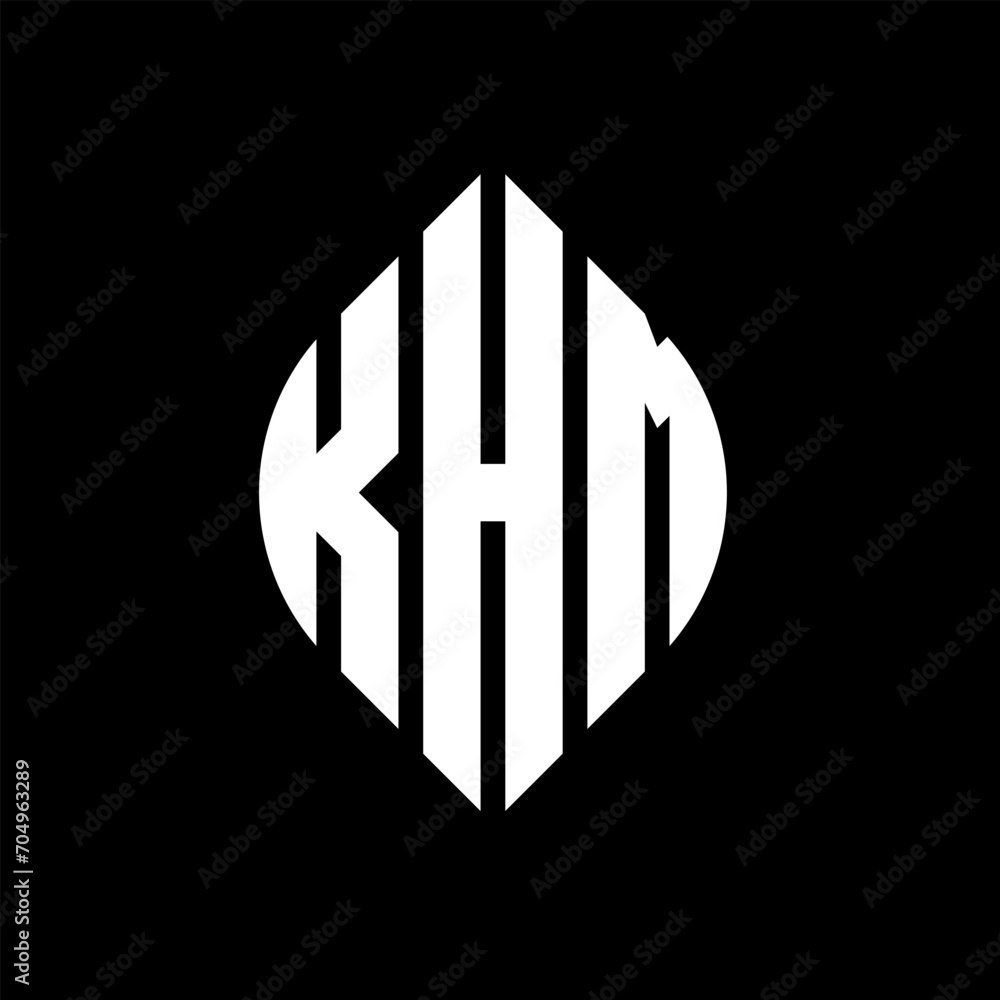 KHM circle letter logo design with circle and ellipse shape. KHM ellipse letters with typographic style. The three initials form a circle logo. KHM circle emblem abstract monogram letter mark vector. KHM circle letter logo design with circle and ellipse shape. KHM ellipse letters with typographic style. The three initials form a circle logo. KHM circle emblem abstract monogram letter mark vector.