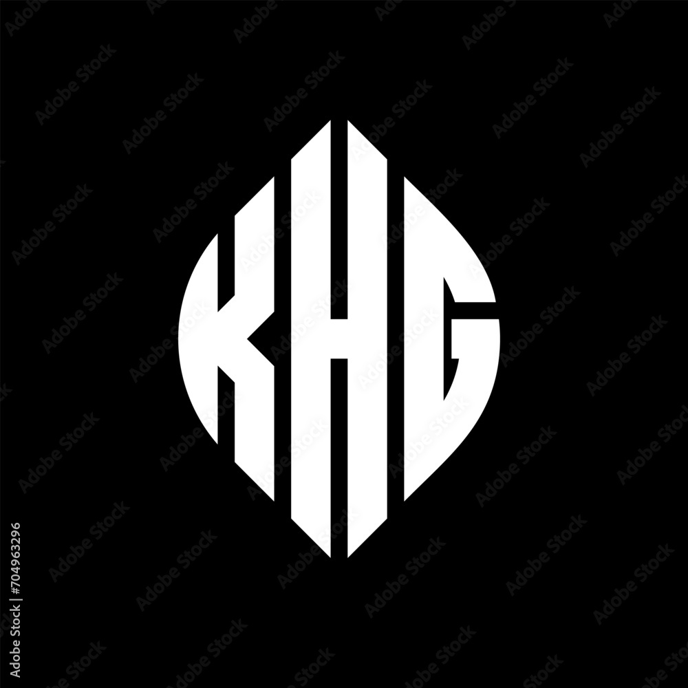 KHG circle letter logo design with circle and ellipse shape. KHG ellipse letters with typographic style. The three initials form a circle logo. KHG circle emblem abstract monogram letter mark vector. KHG circle letter logo design with circle and ellipse shape. KHG ellipse letters with typographic style. The three initials form a circle logo. KHG circle emblem abstract monogram letter mark vector.