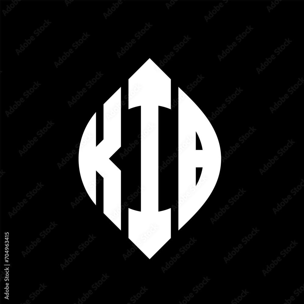 KIB circle letter logo design with circle and ellipse shape. KIB ellipse letters with typographic style. The three initials form a circle logo. KIB circle emblem abstract monogram letter mark vector. KIB circle letter logo design with circle and ellipse shape. KIB ellipse letters with typographic style. The three initials form a circle logo. KIB circle emblem abstract monogram letter mark vector.