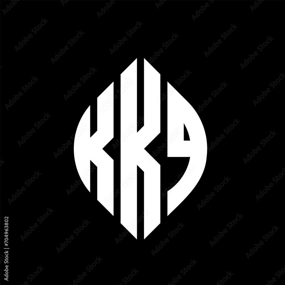 KKQ circle letter logo design with circle and ellipse shape. KKQ ellipse letters with typographic style. The three initials form a circle logo. KKQ circle emblem abstract monogram letter mark vector. KKQ circle letter logo design with circle and ellipse shape. KKQ ellipse letters with typographic style. The three initials form a circle logo. KKQ circle emblem abstract monogram letter mark vector.